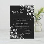 Invitation à la réception florale noire et blanche (Debout devant)