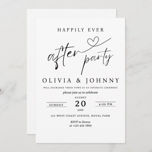 Invitation À La Réception, Heureusement Jamais Apr (Devant / Derrière)