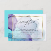 Invitation à la réception moderne en encre Aqua et (Devant / Derrière)