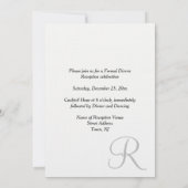 Invitation à la réception noir blanc Monogramme (Dos)
