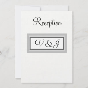 Invitation à la réception noir blanc Monogramme