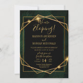 Invitation à la réception Tropical Gold frame Elop (Devant)