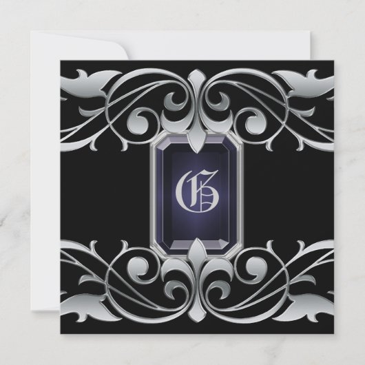 Invitation à la régence d'argent pour les bijoux O (Devant)