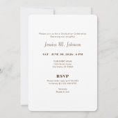 Invitation à la remise des diplômes avec portrait (Dos)