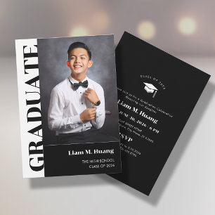 Invitation à la remise des diplômes avec portrait