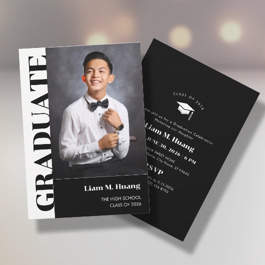 Invitation à la remise des diplômes avec portrait