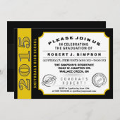 Invitation à la remise des diplômes Black & Gold (Devant / Derrière)