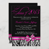 Invitation à la remise des diplômes de Black White (Devant / Derrière)