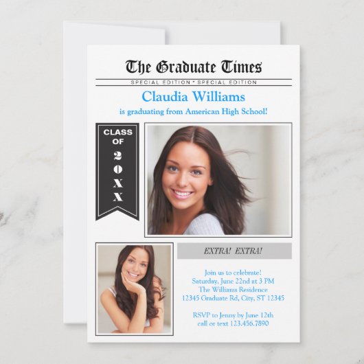 Invitation à la remise des diplômes de la presse (Devant)