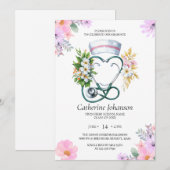Invitation à la remise des diplômes d'infirmière | (Devant / Derrière)