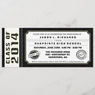 Invitation à la remise des diplômes en noir et bla