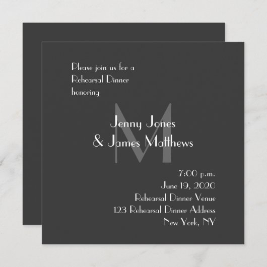 Invitation à la répétition de monographies grises  (Devant / Derrière)