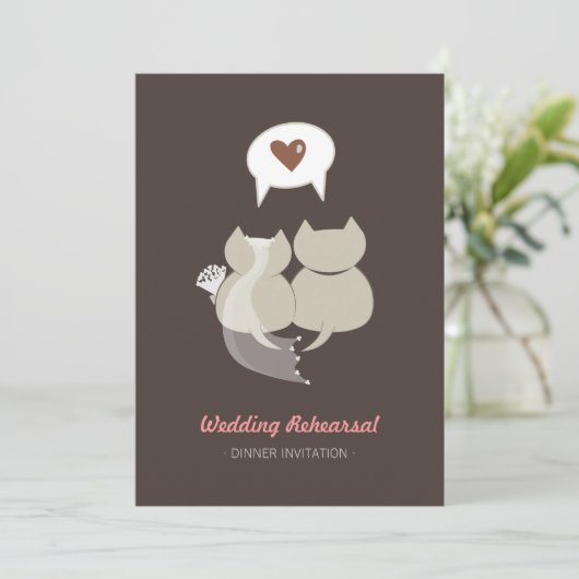 Invitation à la répétition du mariage de chats de (Debout devant)