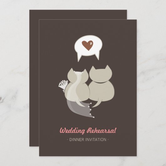 Invitation à la répétition du mariage de chats de (Devant / Derrière)