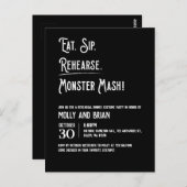 Invitation à la répétition du Mariage Monster Mash (Devant / Derrière)
