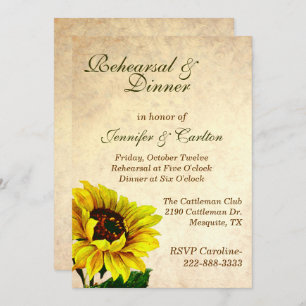 Invitation à la répétition Mariage de Sunflower an