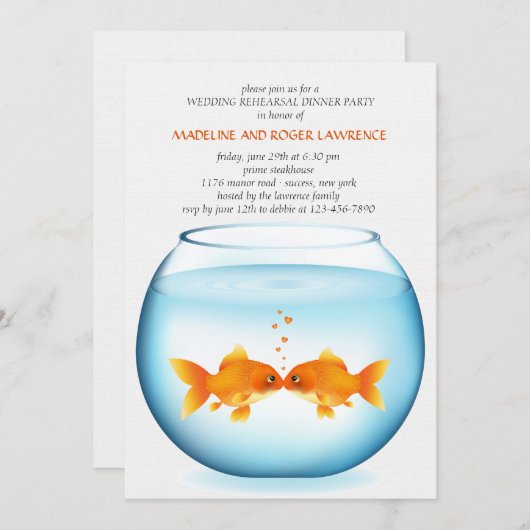 Invitation à la répétition Mariage du Goldfish Bow (Devant / Derrière)