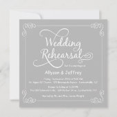 Invitation à la répétition Mariage gris tableau no (Devant)