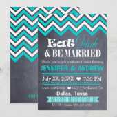 Invitation à la répétition Turquoise de Chevron (Devant / Derrière)