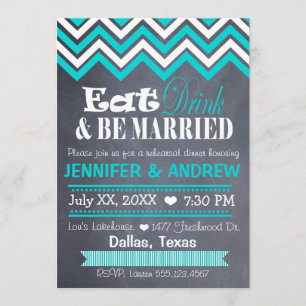 Invitation à la répétition Turquoise de Chevron