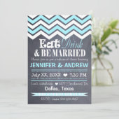 Invitation à la répétition Turquoise de Chevron (Debout devant)