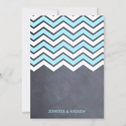 Invitation à la répétition Turquoise de Chevron (Dos)