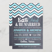 Invitation à la répétition Turquoise de Chevron (Devant / Derrière)