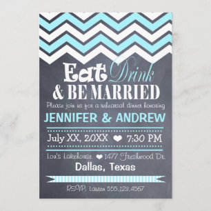 Invitation à la répétition Turquoise de Chevron