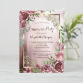 Invitation à la retraite à cadre Or Flowers (Debout devant)