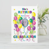 Invitation à la retraite avec ballons et photo (Debout devant)