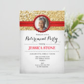 Invitation À La Retraite Avec Photo - Rouge Or Bla (Debout devant)