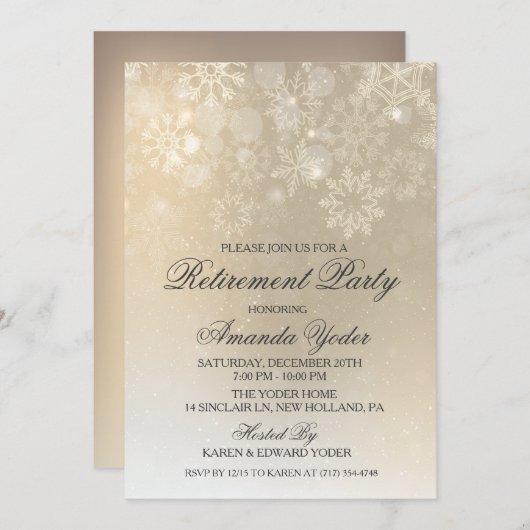 Invitation à la retraite de flocon de neige d'hive (Devant / Derrière)