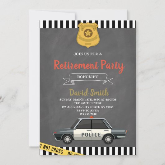 Invitation à la retraite de la police (Devant)