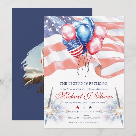Invitation à la retraite de l'armée américaine (Devant / Derrière)