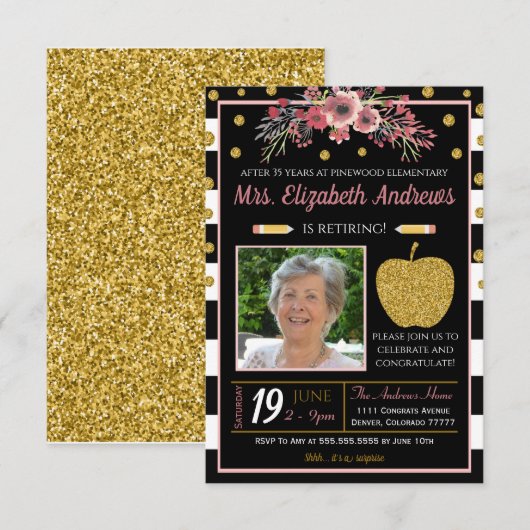 Invitation à la retraite de l'école d'enseignant (Devant / Derrière)