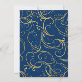 Invitation à la retraite de Marine Blue Gold Swirl (Dos)