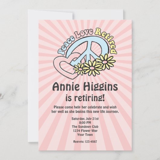 Invitation à la retraite de Peace Love (Devant)