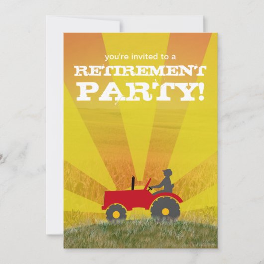 Invitation à la Retraite de Tracteur rouge ou vert (Devant)