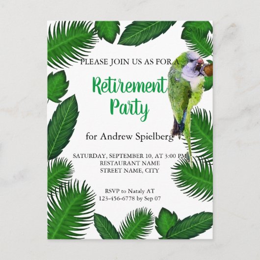 Invitation à la retraite des feuilles de perroquet (Devant)