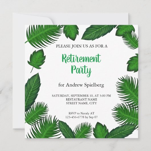 Invitation à la retraite des feuilles de perroquet (Devant)