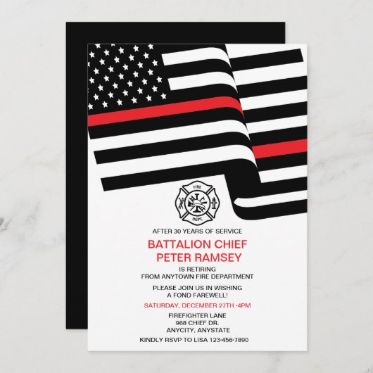 Invitation à la retraite des pompiers (Devant / Derrière)