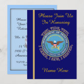 Invitation À La Retraite Du Ministère De La Défens (Devant / Derrière)