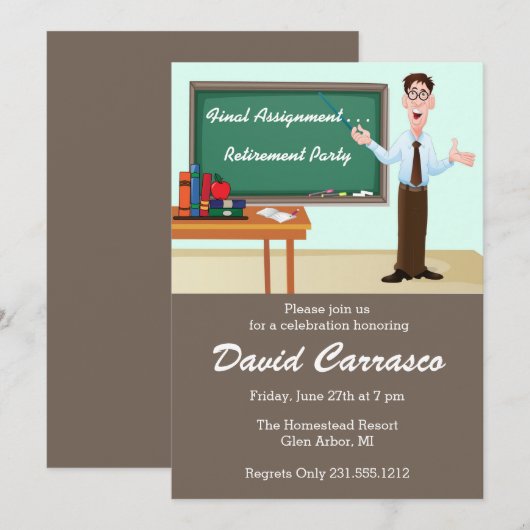 Invitation à la retraite d'un enseignant (Devant / Derrière)