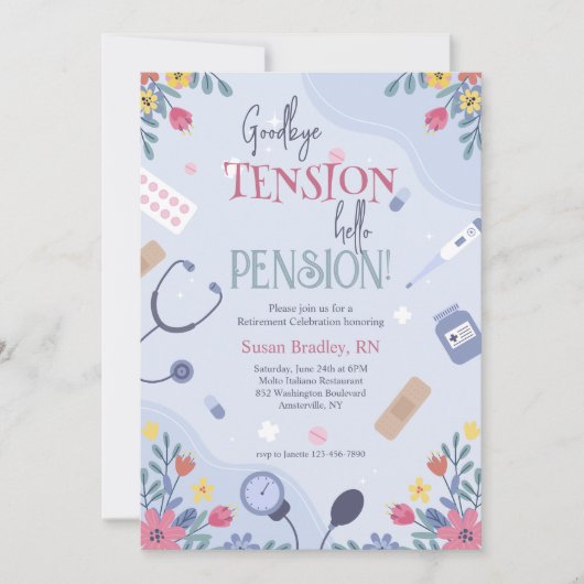 Invitation à la retraite d'un médecin floral ou d' (Devant)