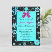 Invitation à la retraite florale bleue et noire (Debout devant)