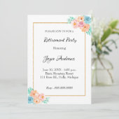 Invitation à la retraite florale de pêche et verte (Debout devant)