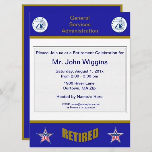 Invitation à la retraite GSA (Devant / Derrière)