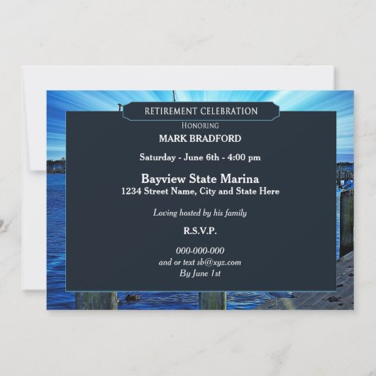 INVITATION À LA RETRAITE - MARINA - TONS DE BLEU (Dos)