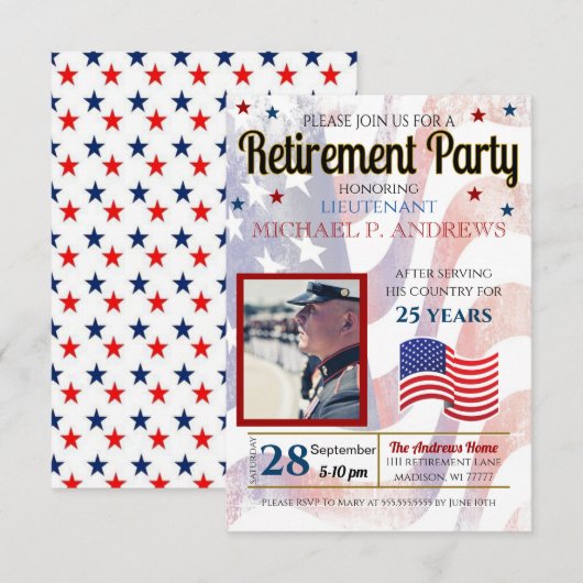 Invitation à la retraite militaire (Devant / Derrière)