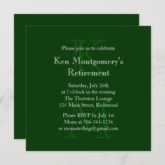 Invitation à la retraite monographique moderne (ve (Devant / Derrière)